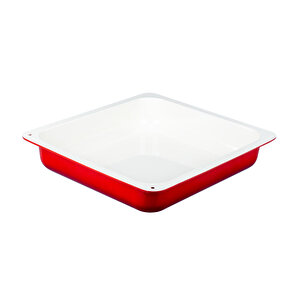 Döküm Dikdörtgen 2/3 Gastronomi Küvet Ölçü 35x32cm. Kırmızı