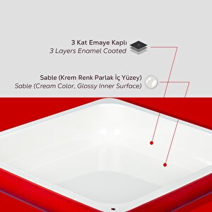 Lava Döküm Dikdörtgen 2/3 Gastronomi Küvet Ölçü 35x32cm.