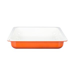 Döküm Dikdörtgen 2/3 Gastronomi Küvet Ölçü 35x32cm. Turuncu