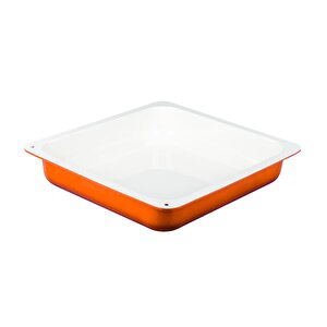 Döküm Dikdörtgen 2/3 Gastronomi Küvet Ölçü 35x32cm. Turuncu