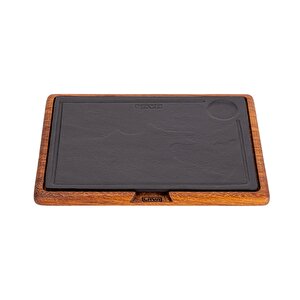 Lava Döküm Ahşap Ve Döküm Demir Hot Plate Servis Tahtası. Ölçü 24x33cm.