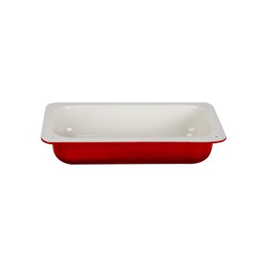 Döküm Dikdörtgen 1/3 Gastronomi Küvet Ölçü 32x17cm. Kırmızı