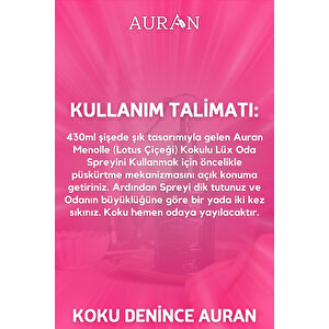 Menolle Oda Ve Çamaşır Spreyi Oda Kokusu Oda Parfümü Kalıcı Oda Kokusu Premium Room Spray 430ml