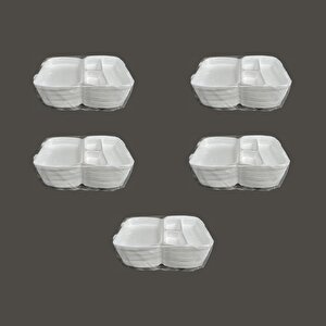 Dağyüce 23/a Tek Kullanımlık Köpük 3 Bölmeli Kapaklı Kase Kutu - 20x24 Cm. - 20 Adetlik 5 Paket
