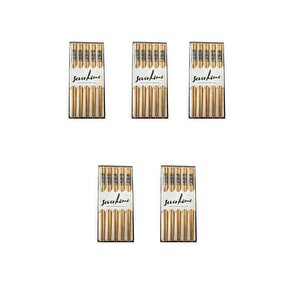 Desenli Yıkanabilir Kore Japon Çin Bambu Chopsticks Yemek Çubuğu - 24 Cm. - 5 Çiftlik 5 Paket