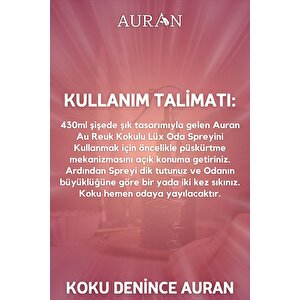 Au Reuk Oda Ve Çamaşır Spreyi Oda Kokusu Oda Parfümü Kalıcı Oda Kokusu Premium Room Spray 430ml