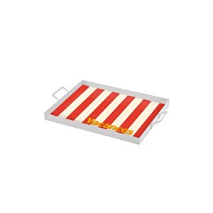 Vacanses Dekoratif Metal Tepsi 40x30 Cm