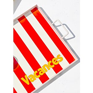 Vacanses Dekoratif Metal Tepsi 40x30 Cm