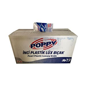 Poppy Plastik Lüks Şeffaf Tek Kullanımlık Bıçak - 3600 Adet-koli / 18 Cm.