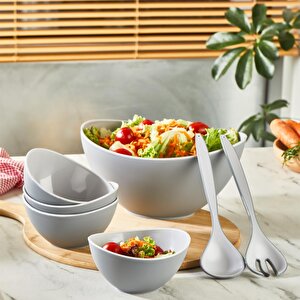 7 Parça Gri Servis Sunum Salata Hazırlık Seti Mit1091