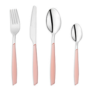 Mona 24 Parça Çatal Kaşık Bıçak Takımı-pembe