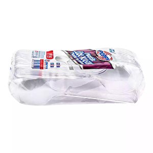 Poppy Plastik Lüx Şeffaf Kaşık - 18 Cm. - 3.2 Gr. - 50 Adetlik 10 Paket