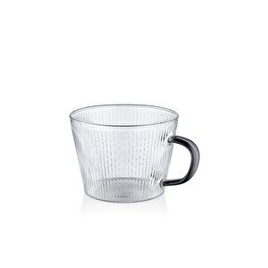 Striped Borosilikat Cam Kahve Kupası 310 Ml