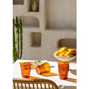 Striped Borosilikat Cam Bardak Amber 400 Ml