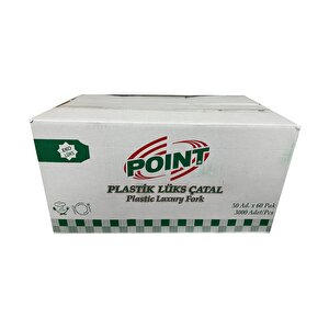Point Plastik Lüx Şeffaf Çatal - 18 Cm. - 3.2 Gr. - 3000 Adet - Koli