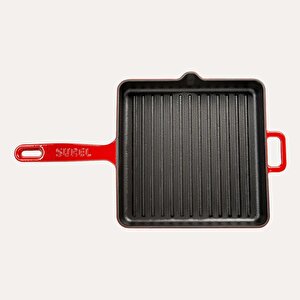 Sürel 30x30 Döküm Kızartma Tavası Kırmızı