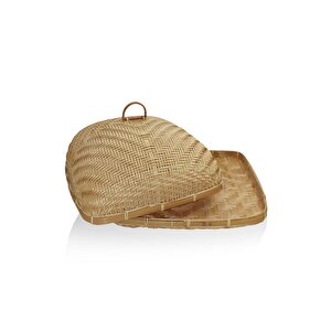 Bambu Dikdörtgen Tepsi 40x40x21 Cm