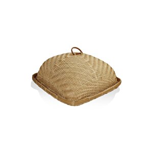 Bambu Dikdörtgen Tepsi 40x40x21 Cm