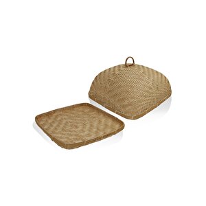 Bambu Dikdörtgen Tepsi 40x40x21 Cm