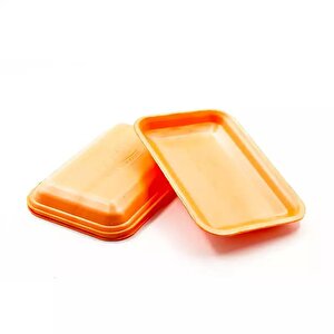 Tek Kullanımlık Köpük 2000 Gr. Turuncu Servis Et Kıyma Saklama Tepsi Tabak -265x175x35mm. - 50 Adet