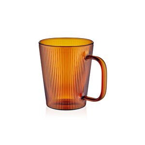 Striped Borosilikat Cam Kupa Amber 400 Ml
