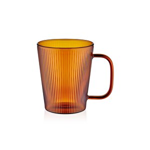 Striped Borosilikat Cam Kupa Amber 400 Ml