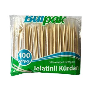 Burpak Jelatinli / Poşetli Ahşap Kürdan - 400 Adetlik 3 Paket