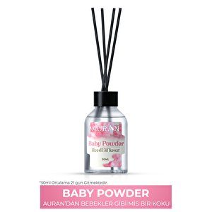 Bebek Pudrası Çubuklu Oda Kokusu Esansiyel Uçucu Yağ Baby Powder 50ml