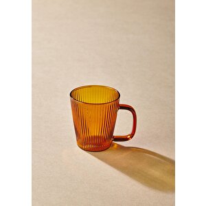 The Mia Striped Borosilikat Cam Kupa Amber 130 Ml