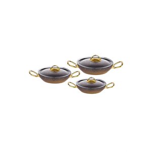 T.concept Granit 6 Parça Sahan Seti Gold 3032