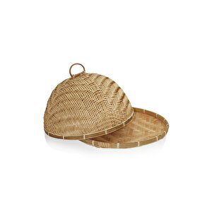 The Mia Bambu Yuvarlak Tepsi 39x39x23 Cm