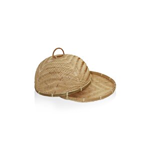 Bambu Yuvarlak Tepsi 32x32x20 Cm