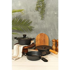 Diamond 5 Parça Siyah Midi Set