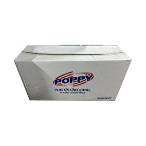 Poppy Plastik Lüks Şeffaf Tek Kullanımlık Çatal / 3000 Adet-koli / 18 Cm.