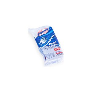 Poppy Plastik Lüks Şeffaf Tek Kullanımlık Çatal / 3000 Adet-koli / 18 Cm.