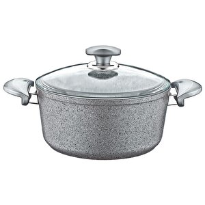 Oms Granit Derin Tencere Gri 24 Cm 3110