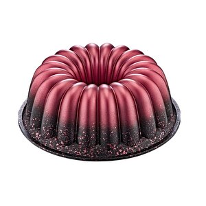 25 Cm Döküm Granit Dilimli Kek Kalıbı Geçişli Kırmızı 3288