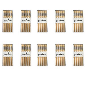 Desenli Yıkanabilir Kore Japon Çin Bambu Chopsticks Yemek Çubuğu - 24 Cm. - 5 Çiftlik 10 Paket