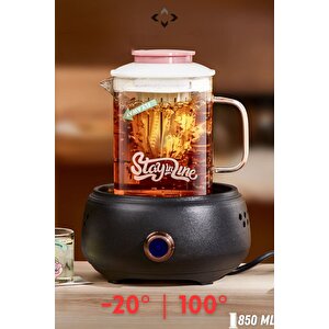 850 Ml  Cam Demlik Çok Amaçlı Sıcak Soğuk Dayanıklı Demlik Bardak Beyaz