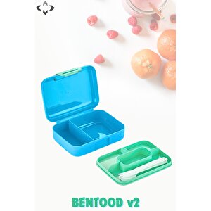 Bentood Gri &mavi 2 Katlı 5 Bölmeli Kilitli Kapaklı Çok Amaçlı Beslenme Çantası Yemek Saklama Kabı
