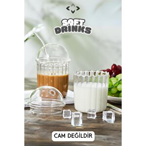 Soft Drink 3'lü Kristal Mika İçecek Seti 1 Adet Süt Kutusu 2 Adet Smoothie Bardak Cam Değildir