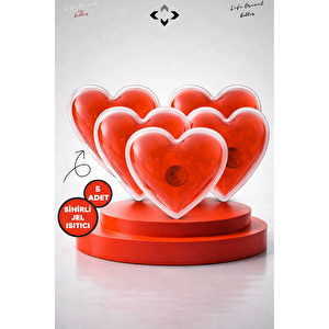 5 Adet Kalp Şekilli Sihirli Jel Isıtıcı, Isınmatik, Cep Sobası, Avcı Balıkçı Dağcı Kamp El Isıtıcısı Kamp Malzemeleri Dış Mekan Isıtıcı