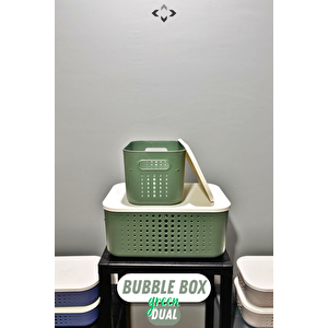 Bubble Box Dual İkili Kapaklı  Çok Amaçlı Dekoratif Kutu 2 Adet Saklama Kutusu Düzenleyici Organizer