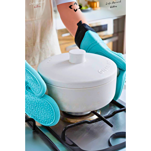 1 ADET %100 Silikon Yanmaz Yapışmaz GRİ  Silikon Fırın Eldiveni Mutfak Eldiveni Isıya Dayanıklı Eldiven