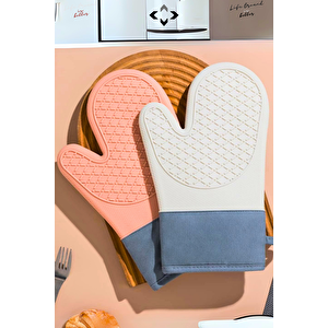 1 ADET %100 Silikon Yanmaz Yapışmaz GRİ  Silikon Fırın Eldiveni Mutfak Eldiveni Isıya Dayanıklı Eldiven