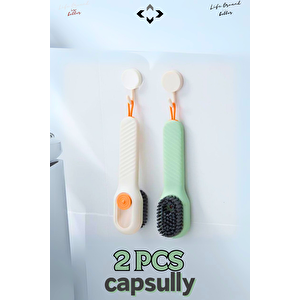 2 Pcs New Capsully Deterjan Hazneli Çok Amaçlı Temizlik Bulaşık Fırçası Bulaşık Fırçası Ayakkabı Yıkama Temizleme Fırçası OTO Jant Temizlik Fırçası