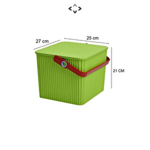 Blue Clean Cube Kare Kapaklı Kulplu Temizlik Kovası Su Kovası Düzenleyici Kutu Oyuncak Saklama Kutu