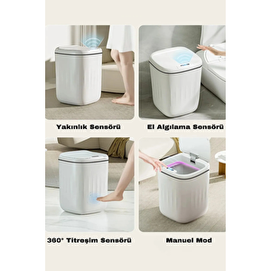 20 Litre Hareket Sensörlü Mutfak Banyo Çöp Kovası Sensörlü Çöp Kovası Plastik ABS Çöp kovası