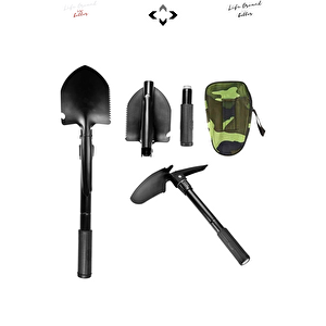 Mini Kampçı Çok Fonksiyonlu Katlanabilir Çantalı Kamp Piknik Kazma Kürek Testere