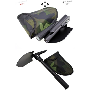 Mini Kampçı Çok Fonksiyonlu Katlanabilir Çantalı Kamp Piknik Kazma Kürek Testere
